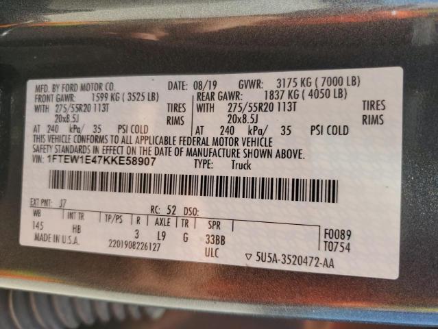 Photo 11 VIN: 1FTEW1E47KKE58907 - FORD F150 SUPER 