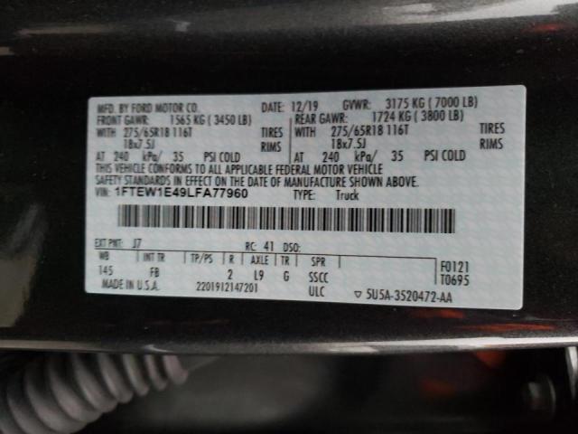 Photo 9 VIN: 1FTEW1E49LFA77960 - FORD F150 SUPER 