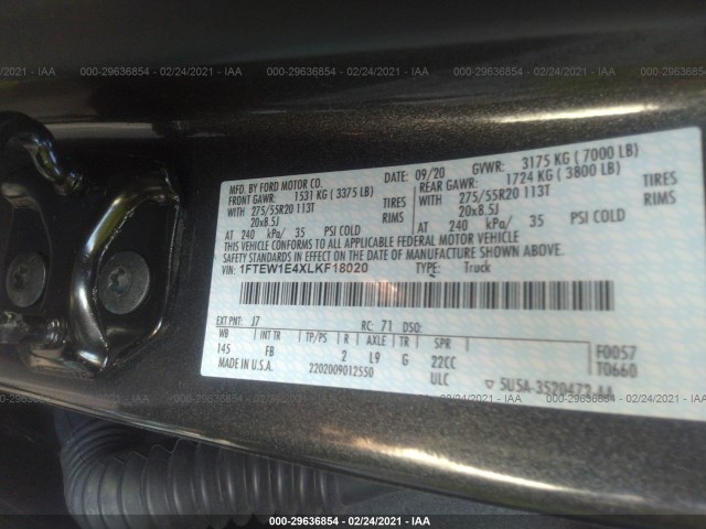 Photo 8 VIN: 1FTEW1E4XLKF18020 - FORD F-150 