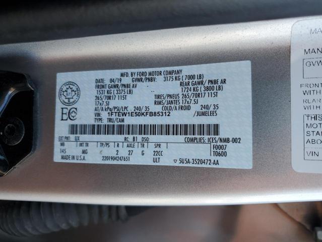 Photo 11 VIN: 1FTEW1E50KFB85312 - FORD F-150 