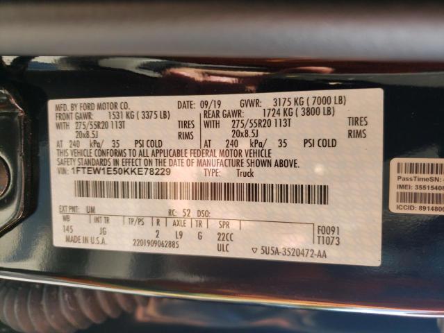 Photo 9 VIN: 1FTEW1E50KKE78229 - FORD F150 SUPER 