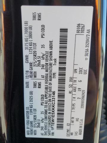 Photo 12 VIN: 1FTEW1E5XKKC33146 - FORD F150 SUPER 