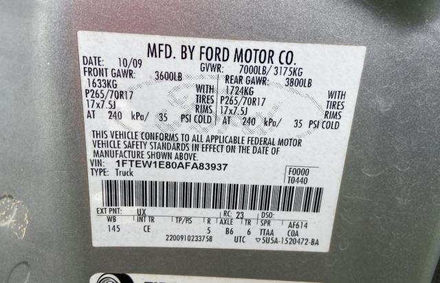 Photo 9 VIN: 1FTEW1E80AFA83937 - FORD F150 SUPER 