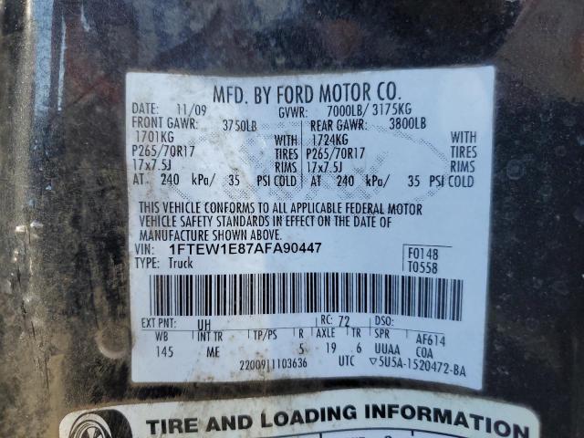 Photo 11 VIN: 1FTEW1E87AFA90447 - FORD F150 SUPER 