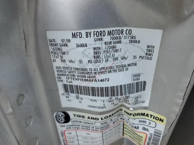 Photo 11 VIN: 1FTEW1E88AFA14672 - FORD F150 SUPER 