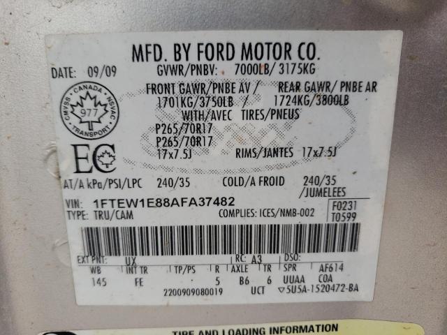 Photo 9 VIN: 1FTEW1E88AFA37482 - FORD F150 SUPER 