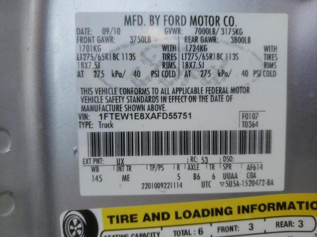 Photo 11 VIN: 1FTEW1E8XAFD55751 - FORD F-150 