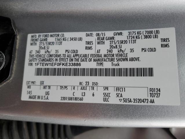 Photo 12 VIN: 1FTEW1EF0FKE33886 - FORD F150 SUPER 