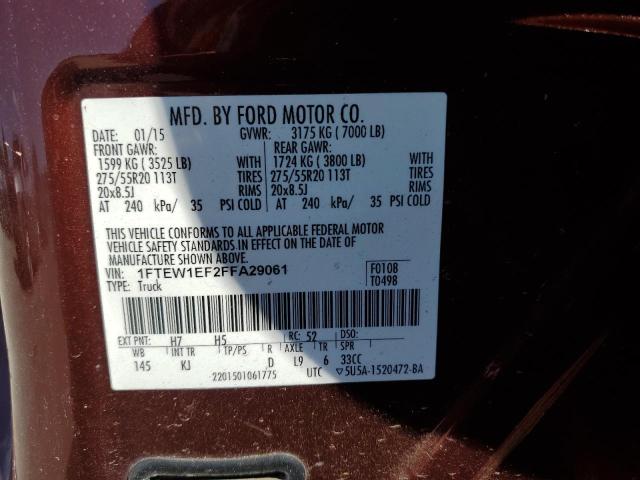 Photo 11 VIN: 1FTEW1EF2FFA29061 - FORD F150 SUPER 