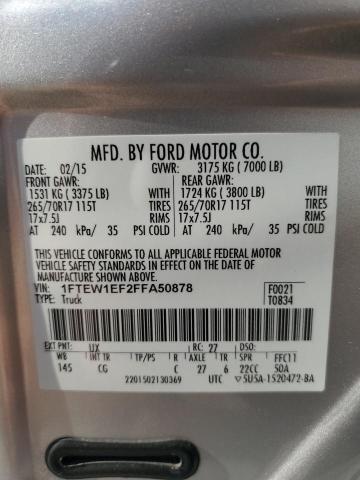 Photo 11 VIN: 1FTEW1EF2FFA50878 - FORD F150 SUPER 