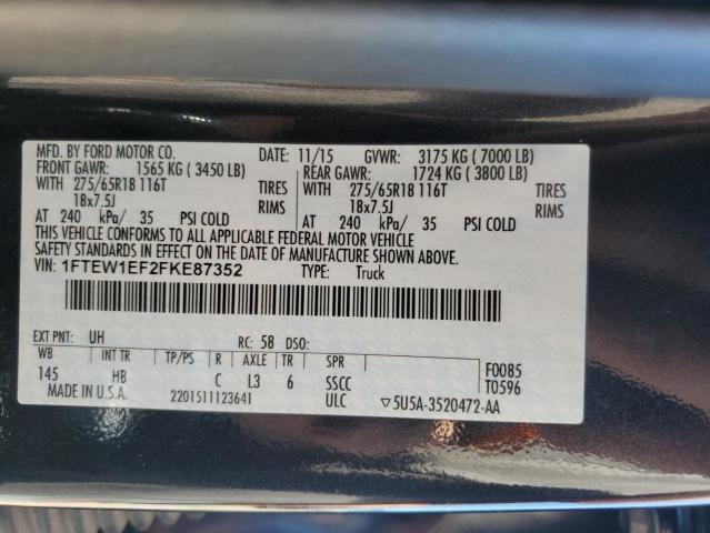 Photo 11 VIN: 1FTEW1EF2FKE87352 - FORD F150 SUPER 