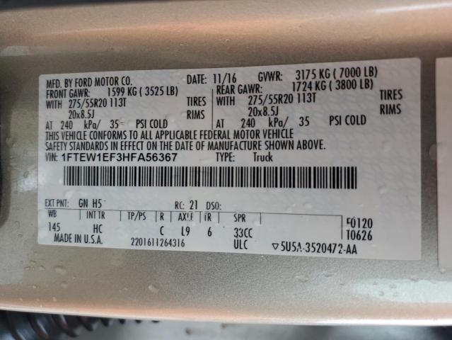 Photo 11 VIN: 1FTEW1EF3HFA56367 - FORD F150 SUPER 