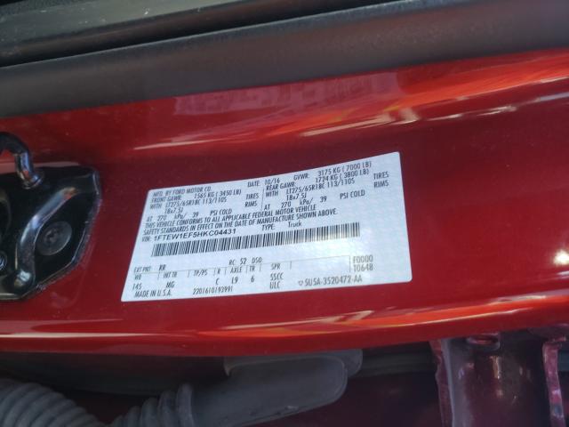 Photo 9 VIN: 1FTEW1EF5HKC04431 - FORD F150 SUPER 