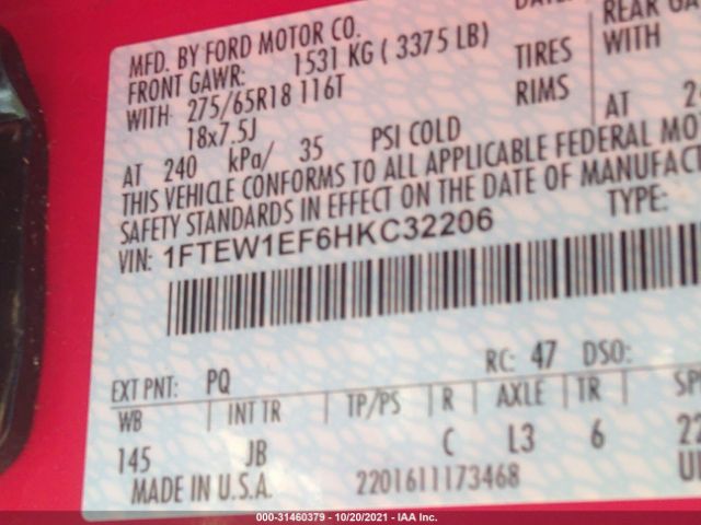 Photo 8 VIN: 1FTEW1EF6HKC32206 - FORD F-150 