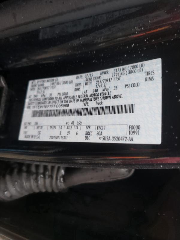 Photo 9 VIN: 1FTEW1EF7FFC05988 - FORD F150 SUPER 