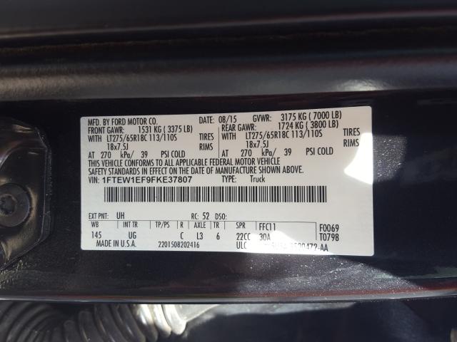 Photo 9 VIN: 1FTEW1EF9FKE37807 - FORD F150 SUPER 