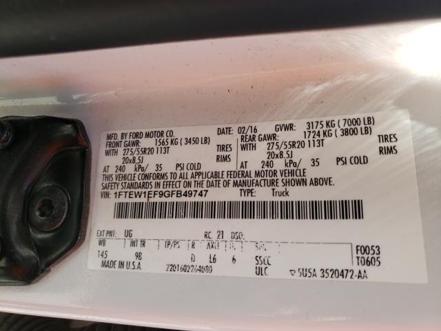 Photo 9 VIN: 1FTEW1EF9GFB49747 - FORD F150 SUPER 