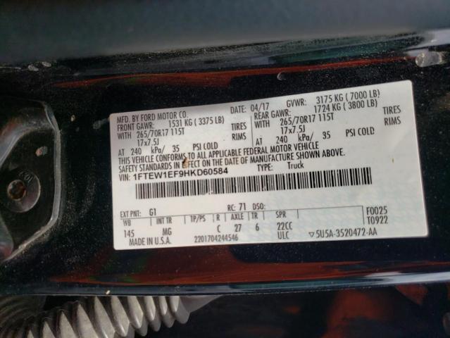 Photo 9 VIN: 1FTEW1EF9HKD60584 - FORD F150 SUPER 