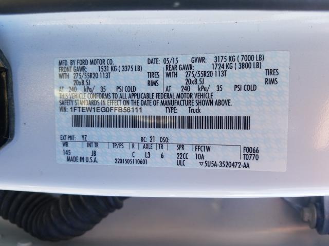 Photo 9 VIN: 1FTEW1EG0FFB56111 - FORD F150 SUPER 