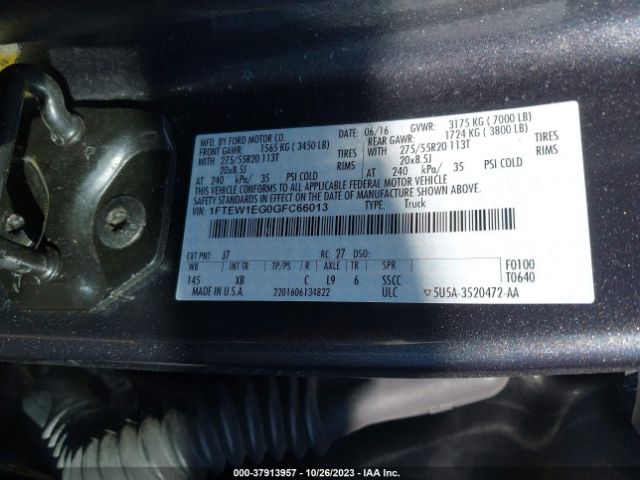 Photo 8 VIN: 1FTEW1EG0GFC66013 - FORD F-150 