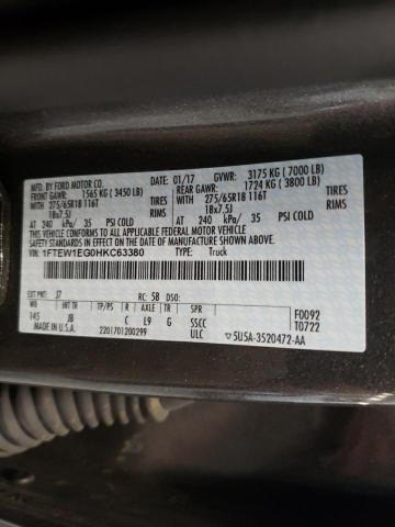 Photo 9 VIN: 1FTEW1EG0HKC63380 - FORD F150 SUPER 