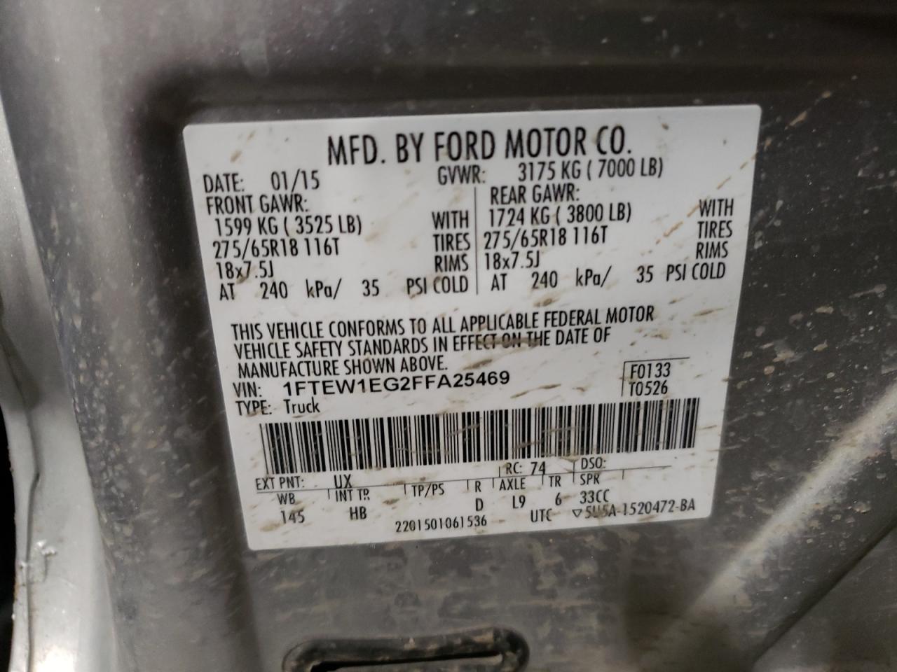 Photo 11 VIN: 1FTEW1EG2FFA25469 - FORD F-150 