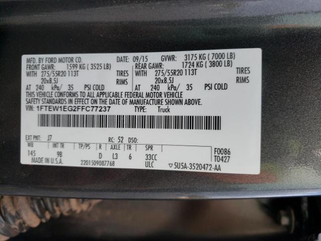 Photo 9 VIN: 1FTEW1EG2FFC77237 - FORD F150 SUPER 