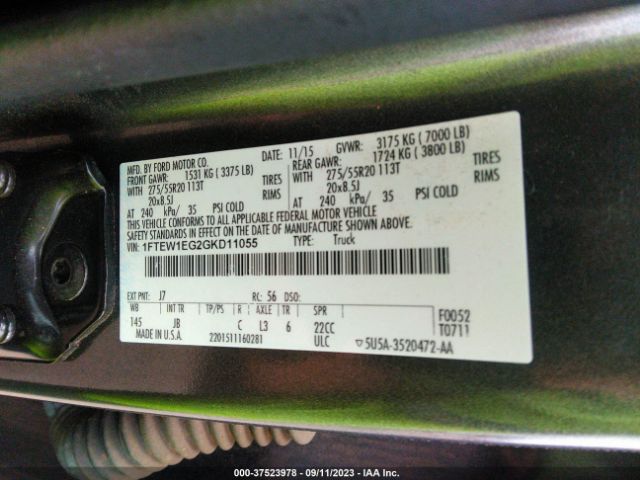 Photo 8 VIN: 1FTEW1EG2GKD11055 - FORD F-150 