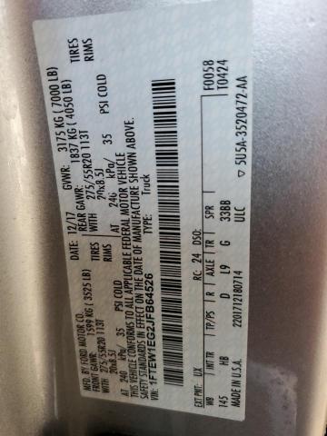 Photo 9 VIN: 1FTEW1EG2JFB64526 - FORD F150 SUPER 