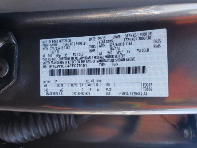 Photo 11 VIN: 1FTEW1EG4FFC75151 - FORD F150 SUPER 