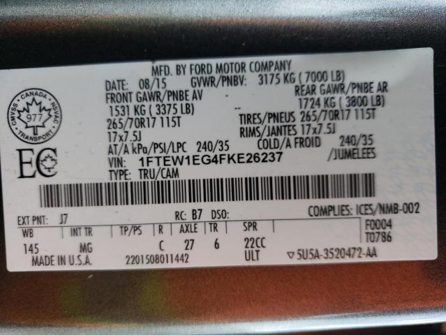 Photo 11 VIN: 1FTEW1EG4FKE26237 - FORD F-150 