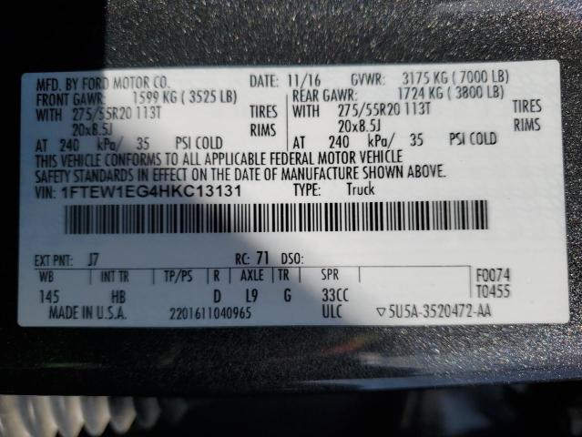 Photo 11 VIN: 1FTEW1EG4HKC13131 - FORD F150 SUPER 