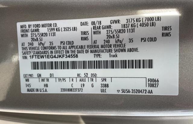 Photo 9 VIN: 1FTEW1EG4JKF34558 - FORD F150 SUPER 