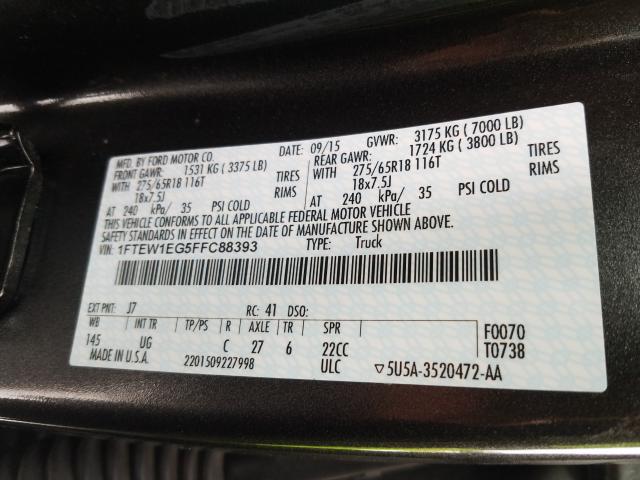 Photo 9 VIN: 1FTEW1EG5FFC88393 - FORD F150 SUPER 