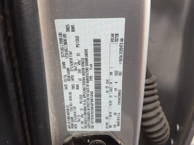 Photo 9 VIN: 1FTEW1EG6GFB81242 - FORD F150 SUPER 