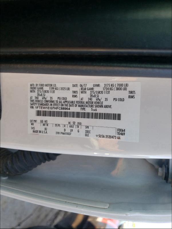 Photo 9 VIN: 1FTEW1EG7HFC88964 - FORD F-150 