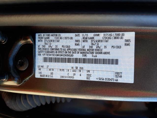 Photo 9 VIN: 1FTEW1EG8GKD05020 - FORD F150 SUPER 