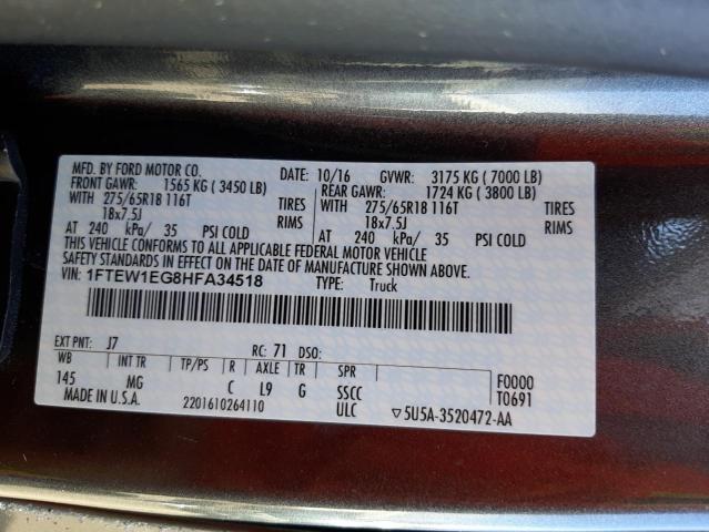 Photo 9 VIN: 1FTEW1EG8HFA34518 - FORD F150 SUPER 