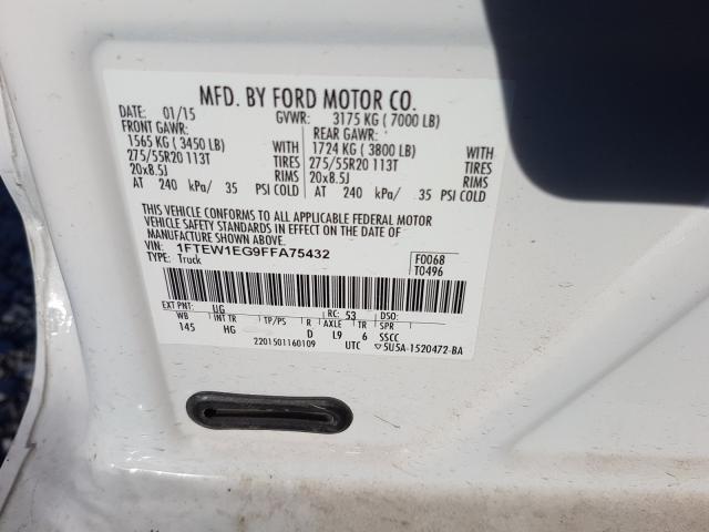 Photo 9 VIN: 1FTEW1EG9FFA75432 - FORD F150 SUPER 