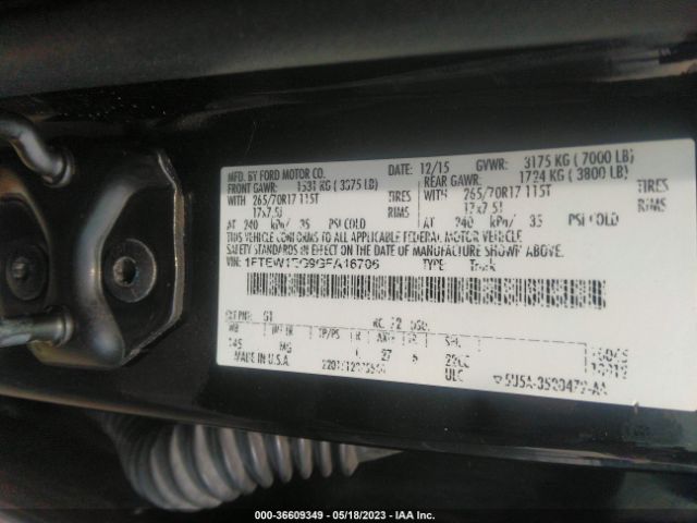 Photo 8 VIN: 1FTEW1EG9GFA16706 - FORD F-150 