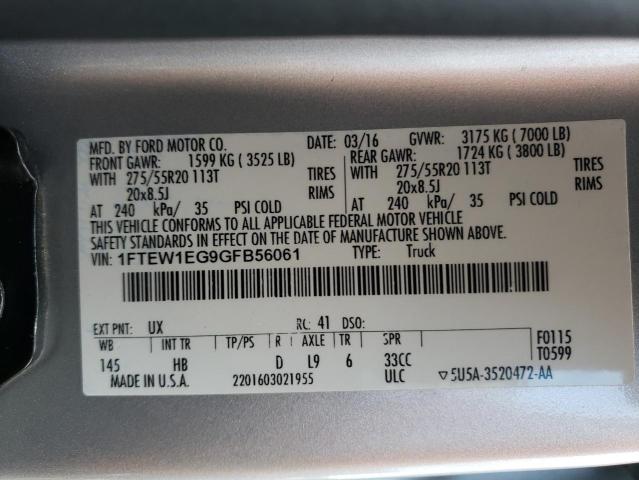 Photo 11 VIN: 1FTEW1EG9GFB56061 - FORD F-150 