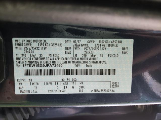 Photo 9 VIN: 1FTEW1EG9JFA72460 - FORD F150 SUPER 