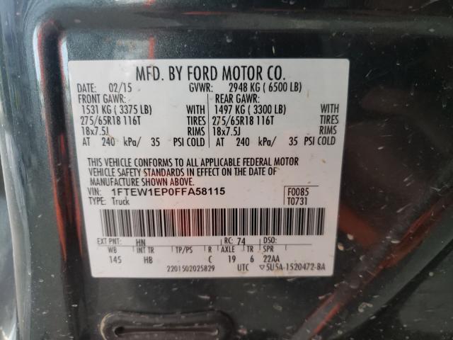 Photo 9 VIN: 1FTEW1EP0FFA58115 - FORD F150 SUPER 