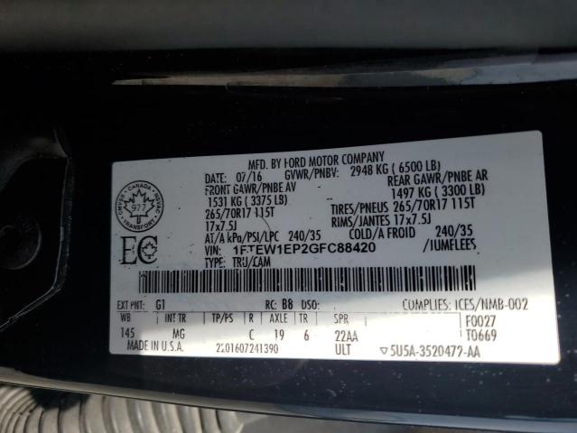 Photo 11 VIN: 1FTEW1EP2GFC88420 - FORD F150 SUPER 