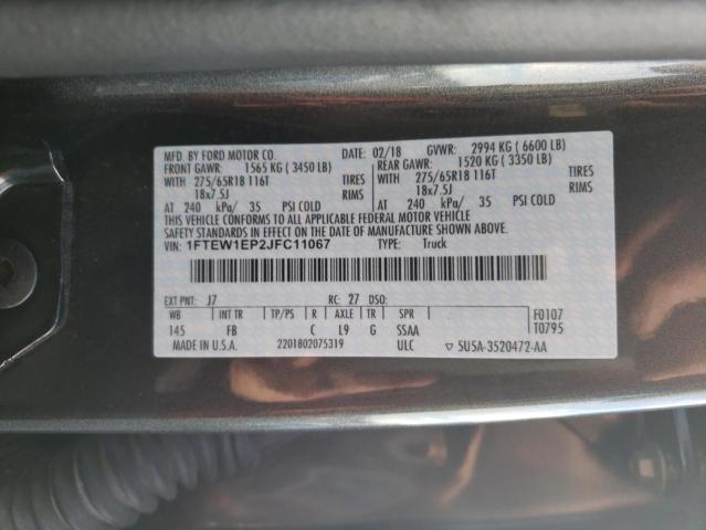 Photo 9 VIN: 1FTEW1EP2JFC11067 - FORD F150 SUPER 