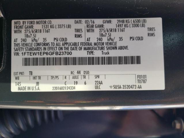 Photo 9 VIN: 1FTEW1EP6GFB23700 - FORD F150 SUPER 