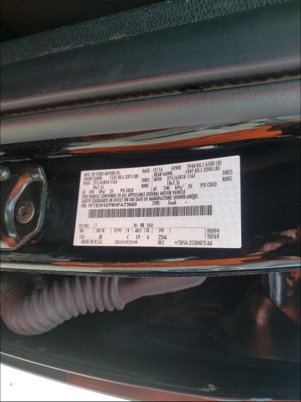 Photo 9 VIN: 1FTEW1EP8HFA73660 - FORD F150 SUPER 