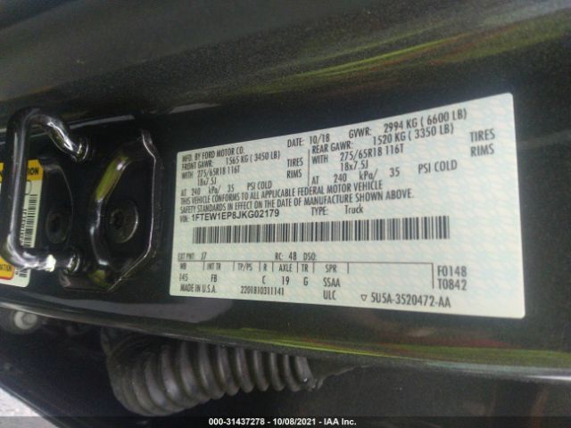 Photo 8 VIN: 1FTEW1EP8JKG02179 - FORD F-150 