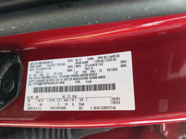 Photo 9 VIN: 1FTEW1EP9JKC57468 - FORD F150 SUPER 