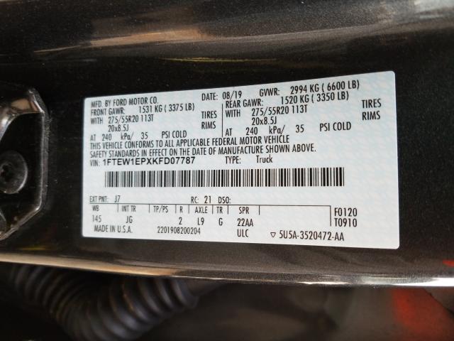 Photo 9 VIN: 1FTEW1EPXKFD07787 - FORD F150 SUPER 